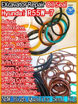 Za Hyundai R55W-7 Set brtvila bagera Kvalitetan popravak čahure R55W 7 Kontrolni ventil Kretanja lopatice palica motora