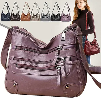 Kvalitetne ženske torbe preko ramena od meke kože, višeslojne klasična torba preko ramena, luksuzna dizajnersku torbu i torbicu