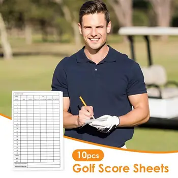 10шт Tablica pokazatelja za golf, tablica pokazatelja za praćenje statistike, kartice s jedinicom za obostrani ispis rezultata za golf i kartice za praćenje statistike