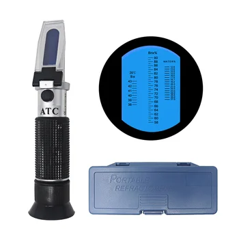 Ručni Refraktometar za Med Brix 3 u 1 Brix 58 ~ 90% 38-43Be' 12-27% Tester Vode za određivanje Koncentracije Sirupa za Pekmez s ATC