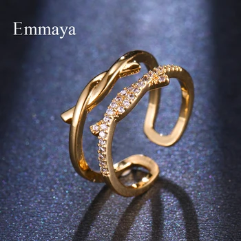 Открывающее prsten u modernom stilu Emmaya drugačiji po stilu s obje strane, перекрывающееся AAA CZ, Elegantan ukras za žene na zabavi