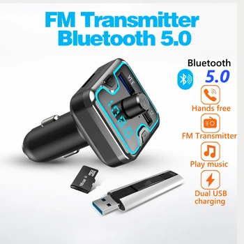 AITEMY Bluetooth komplet za Automobil Handfree LCD FM odašiljač Dual USB Auto Punjač 3.1 A MP3 Music, TF Kartica U disk AUX Player
