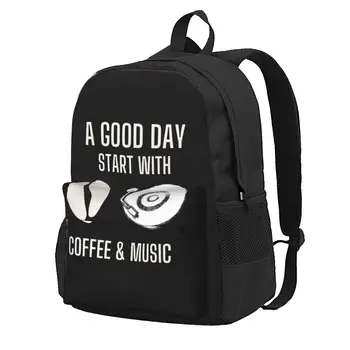 Zrna kave i vinil naprtnjače Good Day Coffee i Musi s po cijeloj površini za ruksaka velikog kapaciteta