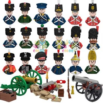 Nove Vojne jedinice za vojnike Napoleonskih ratova, mini figurice WW2, francuski, Britanski стрелковые puške, Igračke za djecu