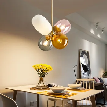 Moderna led luster u Potkrovlju, viseći svijećnjak sa staklenim loptu, Kuhinja svijećnjak, stol za Visi svjetiljka, svjetiljka za dnevni boravak, viseći svijećnjak
