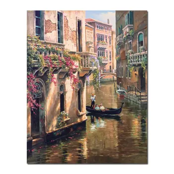 Krajolik u Veneciji, Italija, moderna umjetnost na platnu, ulje na platnu ručni rad, moderna sela, uređenje domova u hotelu.
