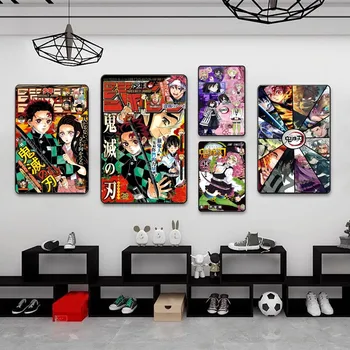Japanski klasični hot Anime Demon Slayer DIY Ljepljiv plakat, Vodootporan proizvodnja naljepnica, Kafić, bar, Kućni dekor
