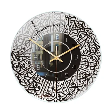 Islamski kvarc akril zidni sat s маятником, umjetnost ukrašavanja muslimanske dnevni boravak, Viseće zidne satove u zatvorenom prostoru (crna)