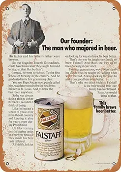 Metalni Znak - Pivo Falstaff 1970-ih godina Izdavanja - Starinski Izgled