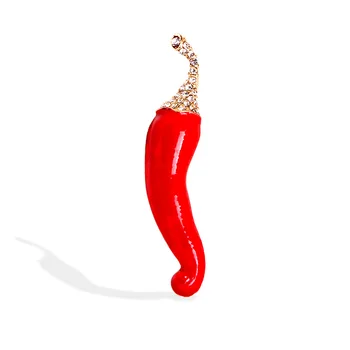 Broš s jakom crvenom paprikom, Broševi s povrćem Čile, Pribor za ženski odijela i haljina, Zlatne Igle, Эмалевая Nakit