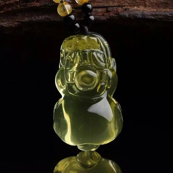 Veleprodaja JoursNeige, Žuta privjesak od prirodnih kristala, Резное ogrlica sa ovjesom PiuXiu, Sreća za žene, Muški modni nakit