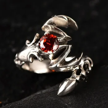 Prsten od 100% srebra S925 Uzorka, retro-тайское srebro, identitet, kralj škorpiona, Nadmen, čist аргентум, popularni nakit