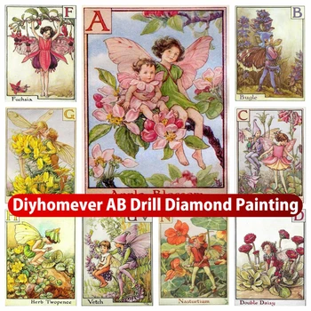 Umjetnik Сисели Mary Barker AB Diamond slikarstvo Cvijet i Leptir Vila Vez Križem Mozaik Poklon za doma dekor