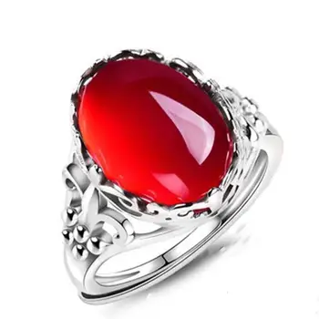 Plemenito i elegantan prsten s crvenim цирконием, ženske, vjenčanje pribor, nakit s podesivim otvaranjem, dar