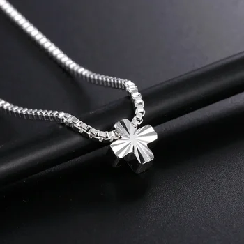 Lanac od 925 sterling srebra, jednostavna ogrlica sa privjesak u obliku križa za žene, luksuzne modne večernje vjenčanje pribor, Poklon nakit