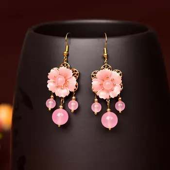 20 mm Pink Glazura, Sintetička Naušnice u obliku boja, Glatke Proziran Obojene perle Yu, Naušnice, privjesci ženski modni nakit