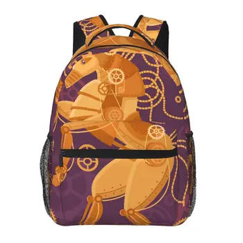 Ruksak s konja u Steampunk stilu, ženski Muški ruksak velikog kapaciteta, putnu torbu na otvorenom, Povremeni ruksak