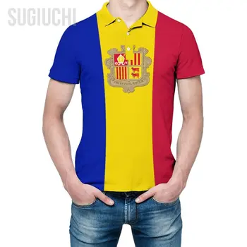 Muška majica-polo 3D ispis Zastava Andora, muška modna odjeća-shirts, sportska odijela s kratkim rukavima