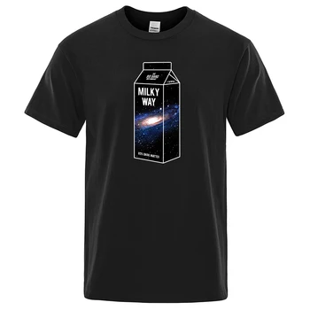 Harajuku Klasicni Majica Muška Milky Way Milk Box Ispis T-Komada Košulje Jednostavne Soft Marke Majice Sportske Obične Vrećice Muška Majica