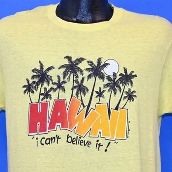 Havaji 70-ih Ne mogu vjerovati Turistički suvenir majica za surfanje s tropske palme Prosječna veličina