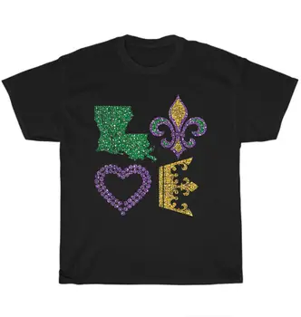 Majica sa natpisom Love Mardi Gras Distressed Carnival Party Celebration, unisex, poklon majica s dugim rukavima