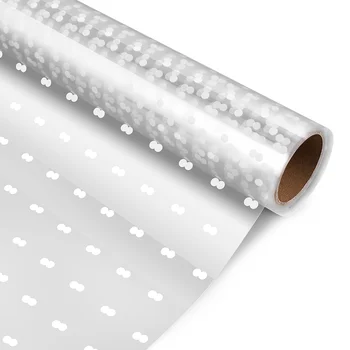 Целлофановый roll STOBOK debljine 3 Mil, prozirne целлофановые pakete za poklon košara i rukotvorina (bijela