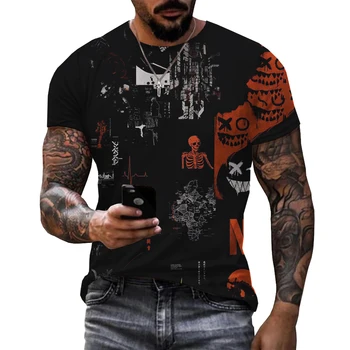 Nova Ljetna Muška t-Shirt u Retro stilu S 3D ispis, t-Shirt S Grafičkim Kontrastom po cijeloj površini, Majica Kratkih rukava u Europskom Stilu
