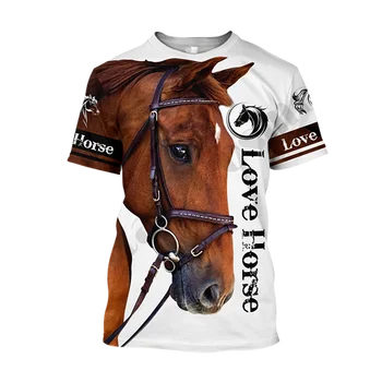 Majica sa 3D ispis konja, moderna muška i ženska t-shirt Unisex, velika slobodna majica okruglog izreza, casual majica s kratkim rukavima