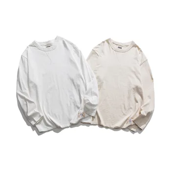 Klasični минималистичные berba bijele majice u japanskom stilu za muškarce i žene u stilu Bf, univerzalni ljetnim osnovne omladinski majice teške težine