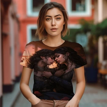 Ulica ženska t-shirt velike veličine, nova majica sa 3D portret pečatom, ljetna modna ženska majica okruglog izreza.