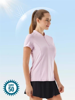 Ženska t-shirt za golf kratkih rukava, prozračne majice, majice za badminton, ženska odjeća, teniske majice sa zaštitom od 50 + UV-zrake