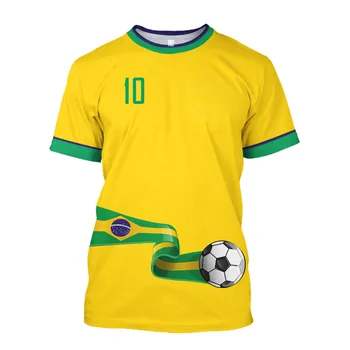 Stil Brazilski nogometni Samba Muška t-shirt 3DT Majica Sa po cijeloj površini Brazilske zastave Majica Nogometna Sportska Odjeća Muška odjeća