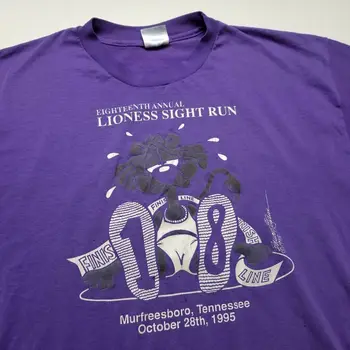 T-shirt Vtg 1995 Lioness Sight Run muška XL, Tennessee, ljubičasta, SAD-a, 90-e, Y32