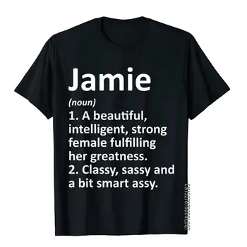 Prilagođeno ime JAMIE Definition, Zabavna majica sa božićnim darom, gospodo klasične majice na red, pamučne majice, Obične majice