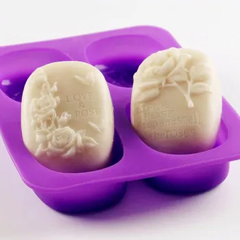 3D Oblik za silikona sapuna u obliku ruže ljubavi DIY Kalup za sapun ručne izrade Мыловарение čokolada gluposti Kolač Kalup za svijeće Obrt Ukras