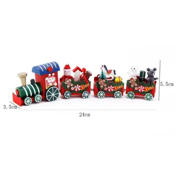 Božićni drveni vlak smještaj za stol ukras Božićni dekor za djecu igračka na poklon