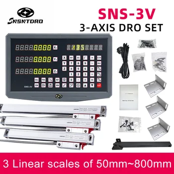 SNS-3V DRO Kit Digitalnog Čitanja AC110V/220V Prikaz i 3 Dio Linearnog Velikih Enkoderom 50-800 mm za Glodanje Токарного Stroja