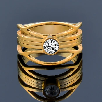 SINLEERY Vintage prsten od nehrđajućeg čelika zlatne boje za žene, nakit pribor sa zelenim kamenom u obliku srca, poklon za godišnjicu JZ694
