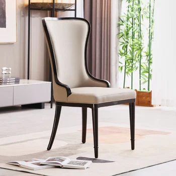 Kožne Bijele Moderne blagovaona stolice s naslonom u skandinavskom stilu, Dizajnerske blagovaona stolice na kotačima, namještaj za stranke Sedia