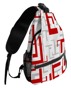 Umjetničke geometrijske oblike, crveno-siva нагрудные torbe za žene, muške vodootporne torbe poruke, Ženska cestovna sportska torba preko ramena na jedno rame