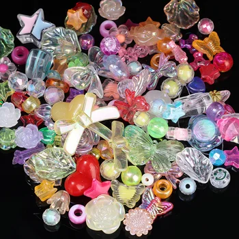 30-50шт Mješoviti perli-leptira u obliku srca, Cvjetni leptir, Akrilna perla-razdjelnik s lukom za izradu nakita, pribor za narukvice 
