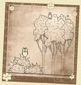 AZSG Slatka Sova /stablo Prozirne marke za rukotvorina u stilu scrapbooking, izrada ukrasnih razglednice, Zabava pribor za ukrašavanje 13 *13 cm
