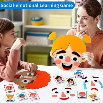 Dječje Igračke za promjenu izraza lica po metodi Montessori s 9шт karticama za predškolske nastave, edukativne igračke