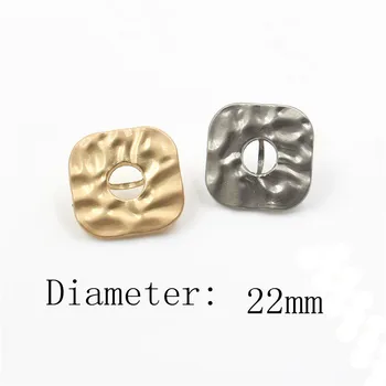 22 mm 10 kom./lot metalni gumb boje: zlatna, srebrna džemper, ukras za kaput, gumbi za košulje, pribor DIY JS-0062