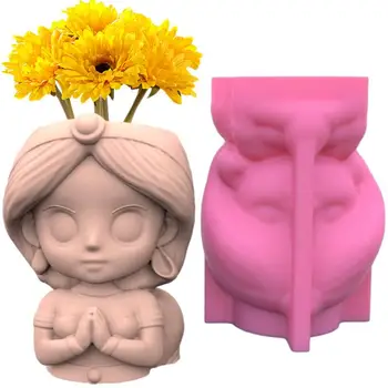 Silikonska forma 3D Slatka Djevojka, lončanica, Obrazac za reznice biljke, zanatskih predmeta ručne izrade, Gips Svijeća, Crystal, Oblik od epoksida