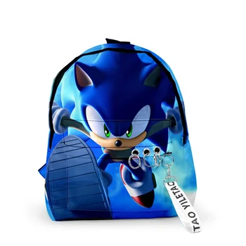 Novi dolazak, Školska torba 3D Sonic, ruksak Printing Academy, Ulica torba, Crtani Školska torba, Predivna Modni Dodaci