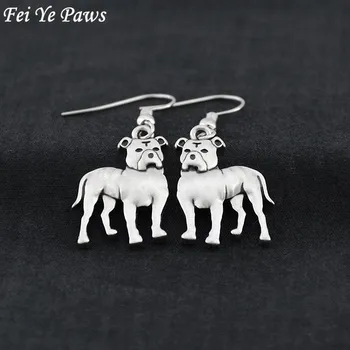 Fei Ye Paws Viseće naušnice sa visećim ušima u retro stilu za pse pasmine pit bull, naušnice u boho stilu, ženske naušnice s питбулем, modni nakit, najbolji prijatelj