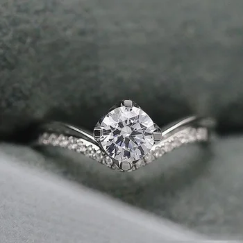 CAOSHI Elegantan ženski zaručnički prsten za mladence sa sjajnim цирконием Modni nakit za ruke za svečanosti zaruka