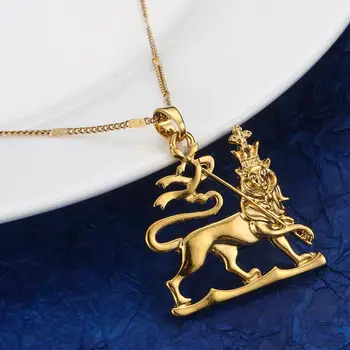Ogrlica sa ovjes u obliku lava boje эфиопского zlata, modni lanac sa lavom Jude, etničke ukras u obliku lava