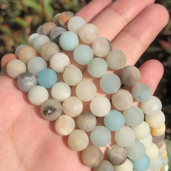 Prirodni mat polirani Višebojno амазонит, perle od kamena, okrugle рассыпчатые perle za izradu nakita, na 15-inčni narukvice 